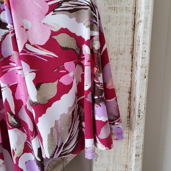 Maggy London Women's Flutter Sleeve Ruffle High Neck Blouson A-Line Midi Dress - Picture 12 of 15